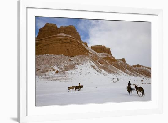 Cowboys on Hide Out Ranch in Big Horn Mountains-Darrell Gulin-Framed Photographic Print