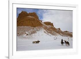 Cowboys on Hide Out Ranch in Big Horn Mountains-Darrell Gulin-Framed Photographic Print