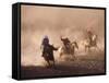 Cowboys on Horse, Rock Springs Ranch, Bend, OR-David Carriere-Framed Stretched Canvas