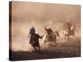 Cowboys on Horse, Rock Springs Ranch, Bend, OR-David Carriere-Stretched Canvas