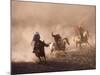 Cowboys on Horse, Rock Springs Ranch, Bend, OR-David Carriere-Mounted Photographic Print