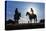 Cowboys on Horses, Sunrise, British Colombia, Canada-Peter Adams-Stretched Canvas