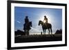 Cowboys on Horses, Sunrise, British Colombia, Canada-Peter Adams-Framed Photographic Print