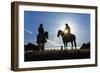 Cowboys on Horses, Sunrise, British Colombia, Canada-Peter Adams-Framed Photographic Print