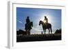 Cowboys on Horses, Sunrise, British Colombia, Canada-Peter Adams-Framed Photographic Print