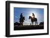 Cowboys on Horses, Sunrise, British Colombia, Canada-Peter Adams-Framed Photographic Print