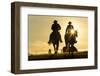 Cowboys on Horses, Sunrise, British Colombia, Canada-Peter Adams-Framed Photographic Print