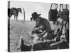 Cowboys on Long Cattle Drive from S. Dakota to Nebraska-Grey Villet-Stretched Canvas