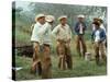 Cowboys on the King Ranch Stand Around During a Break from Rounding Up Cattle-Ralph Crane-Stretched Canvas