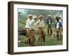 Cowboys on the King Ranch Stand Around During a Break from Rounding Up Cattle-Ralph Crane-Framed Photographic Print