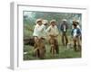 Cowboys on the King Ranch Stand Around During a Break from Rounding Up Cattle-Ralph Crane-Framed Photographic Print