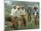 Cowboys on the King Ranch Stand Around During a Break from Rounding Up Cattle-Ralph Crane-Mounted Photographic Print