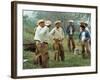Cowboys on the King Ranch Stand Around During a Break from Rounding Up Cattle-Ralph Crane-Framed Photographic Print