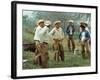 Cowboys on the King Ranch Stand Around During a Break from Rounding Up Cattle-Ralph Crane-Framed Photographic Print