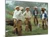 Cowboys on the King Ranch Stand Around During a Break from Rounding Up Cattle-Ralph Crane-Mounted Photographic Print