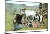 Cowboys Playing Cards-null-Mounted Art Print