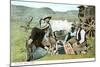 Cowboys Playing Cards-null-Mounted Art Print