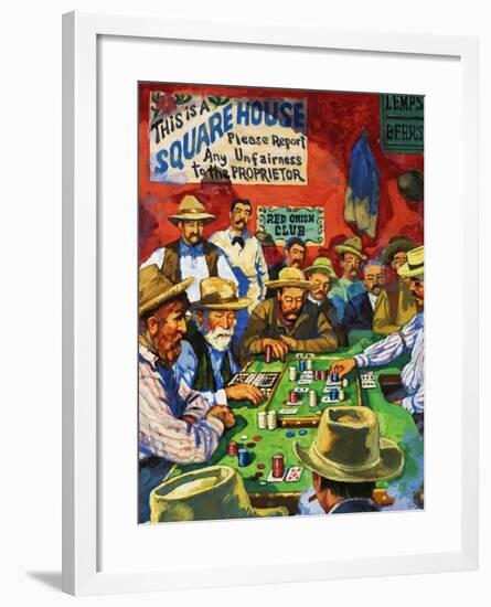 Cowboys Playing Faro in a Saloon-Harry Green-Framed Giclee Print