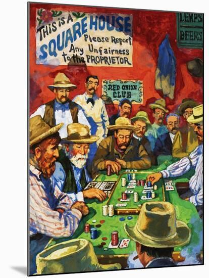 Cowboys Playing Faro in a Saloon-Harry Green-Mounted Giclee Print