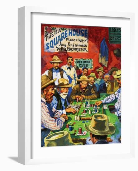 Cowboys Playing Faro in a Saloon-Harry Green-Framed Giclee Print