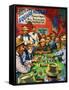 Cowboys Playing Faro in a Saloon-Harry Green-Framed Stretched Canvas