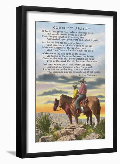 Cowboys' Prayer-null-Framed Art Print