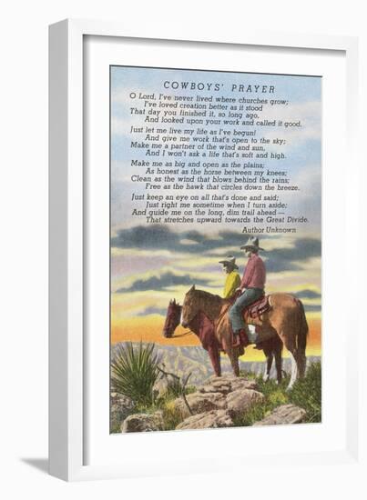 Cowboys' Prayer-null-Framed Art Print