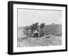 Cowboys Reading the News Near a Postbox Photograph - Texas-Lantern Press-Framed Art Print