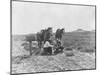 Cowboys Reading the News Near a Postbox Photograph - Texas-Lantern Press-Mounted Art Print