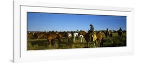 Cowboys Riding Horses in a Field-null-Framed Photographic Print