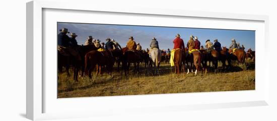 Cowboys Riding Horses in a Field-null-Framed Photographic Print