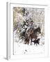 Cowboys Riding in Autumn Aspens with a Fresh Snowfall-Terry Eggers-Framed Photographic Print