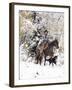 Cowboys Riding in Autumn Aspens with a Fresh Snowfall-Terry Eggers-Framed Photographic Print