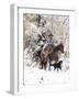 Cowboys Riding in Autumn Aspens with a Fresh Snowfall-Terry Eggers-Framed Photographic Print