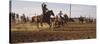 Cowboys Roping a Calf, North Dakota, USA-null-Stretched Canvas