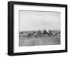 Cowboys Sitting around Chuckwagon Photograph - Belle Fourche, SD-Lantern Press-Framed Art Print