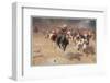 Cowboys Trying to Check a Cattle Stampede-W.r. Leigh-Framed Photographic Print