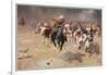 Cowboys Trying to Check a Cattle Stampede-W.r. Leigh-Framed Photographic Print