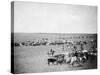 Cowboys with Cattle on the Range Photograph - Belle Fourche, SD-Lantern Press-Stretched Canvas