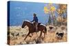 Cowgirl and Her Dogs-Terry Eggers-Stretched Canvas