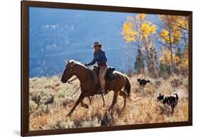 Cowgirl and Her Dogs-Terry Eggers-Framed Photographic Print