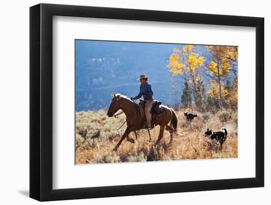 Cowgirl and Her Dogs-Terry Eggers-Framed Photographic Print