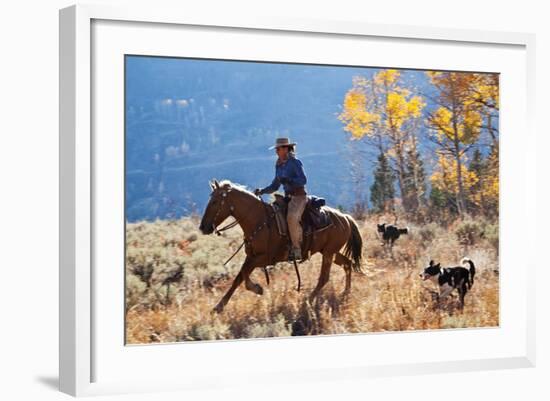 Cowgirl and Her Dogs-Terry Eggers-Framed Photographic Print