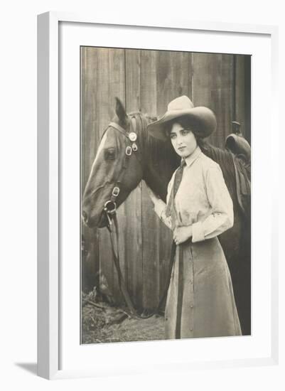 Cowgirl and Horse-null-Framed Art Print