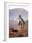 Cowgirl at Full Gallop with Cowdogs Leading Way-Terry Eggers-Framed Photographic Print