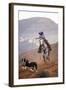 Cowgirl at Full Gallop with Cowdogs Leading Way-Terry Eggers-Framed Photographic Print