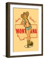 Cowgirl Cheesecake, Montana-null-Framed Art Print