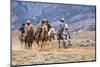 Cowgirl & Cowboy at Full Gallop-Terry Eggers-Mounted Premium Photographic Print