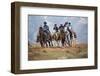 Cowgirl & Cowboy at Full Gallop-Terry Eggers-Framed Photographic Print