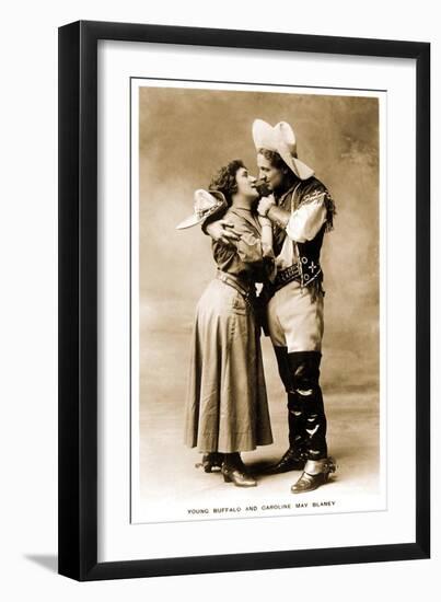 Cowgirl Dancing with Cowboy-null-Framed Art Print